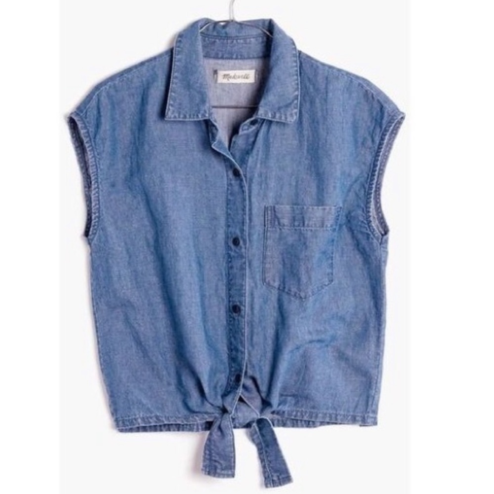 Madewell Denim Sleeveless Top with Tie